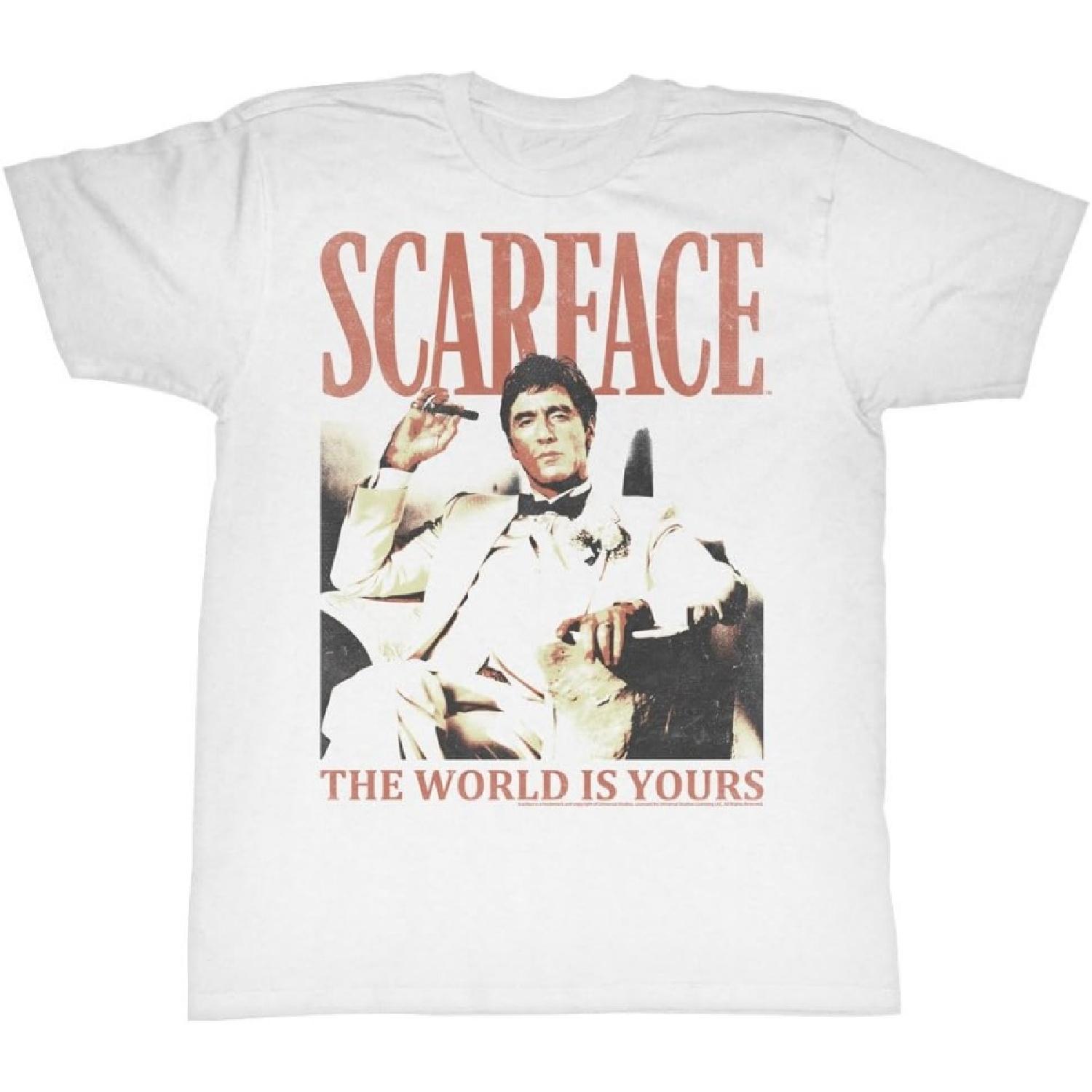 

Американська Класика Обличчя зі Шрамом 1980-х Бандитський Кримінальний Фільм Світ Належить Тобі Постер Доросла Футболка XXL білий