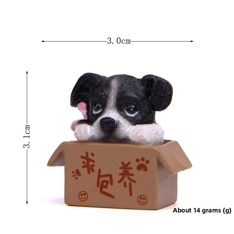 Box Cartoon Cute Corgi Husky Shepherd Dog Mini Model Ornament Desktop Decoration
