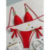 Fashion Sexy Solid Lace Up Bikini Women Split Swimsuit Beach Brazil Bikini 2026 New All Season Backless Bikinis 2 Piece Set