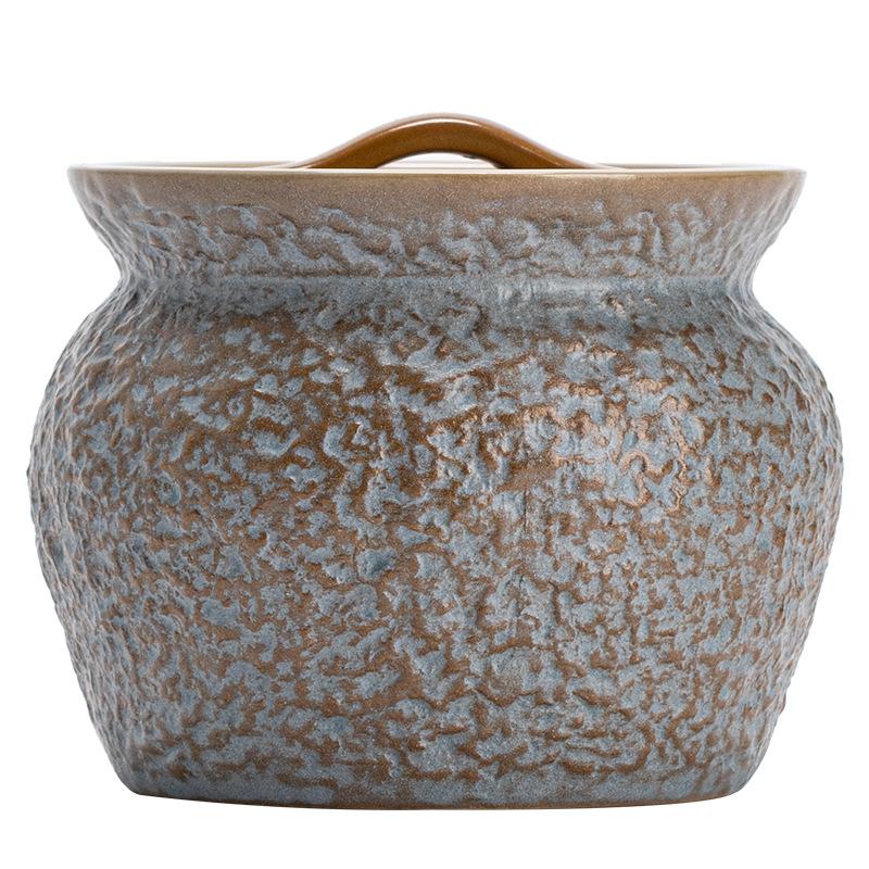Ceramic Stew Pot Home Use Double Boiler Soup Bowl Chili Jar Kitchen Spice Container Premium Bird Nest Bowl