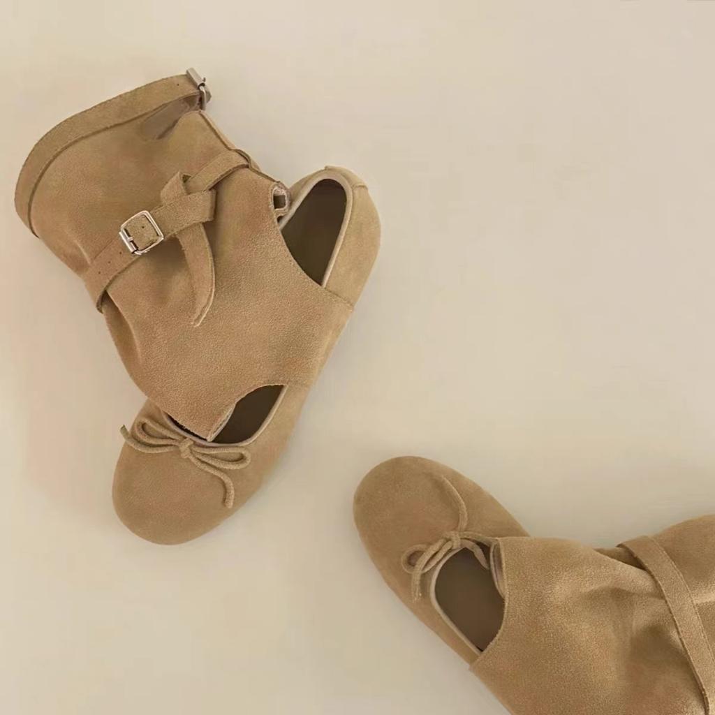 Trendy Spring and Autumn Adjustable Bow Ballet Temperament Single Shoes Versatile Boots
