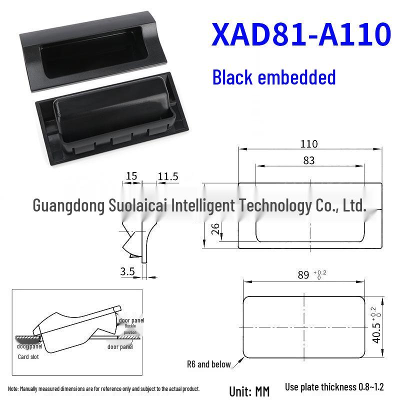 Embedded Plastic Pull Handle: Clip-in Hidden Snap Fastener for Cabinet Doors XAD41/42.