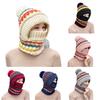 Knitted One-Piece Balaclava Hat with Ear Protection Thickened Winter Cold Weather Face Mask Neck Warmer for Outdoor Activities