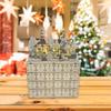Lighted Wood Advent Calendar with 24 Drawer Countdown to Christmas Decoration Handmade Desktop Ornament Accessories