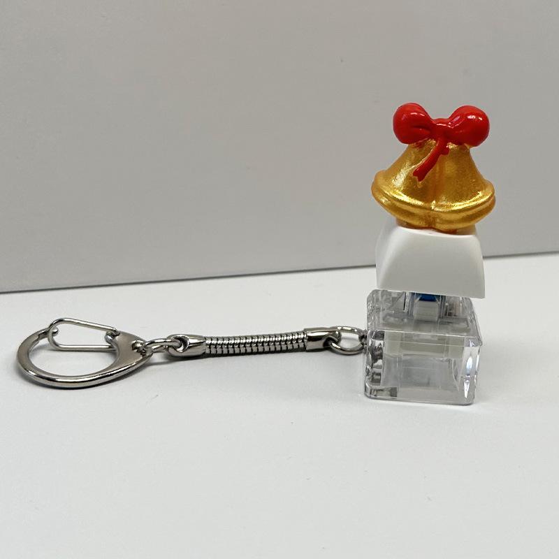 Christmas Themed Keyboard Keychain Stress Relief Toys Keychain Fidget Keyboard Clicker Button Key Chain Bag Charm Pendant
