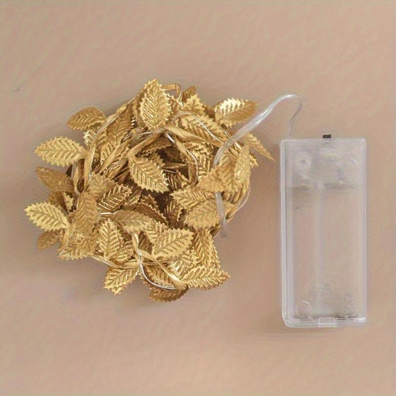 

1 шт. 2 м/78,7 дюйма 20 светодиодов с имитацией золотого листа, украшения, гирлянды, украшения для дня рождения, Рамадана, Рождественского фестиваля, гирлянды 1Pc 2m/78.7in