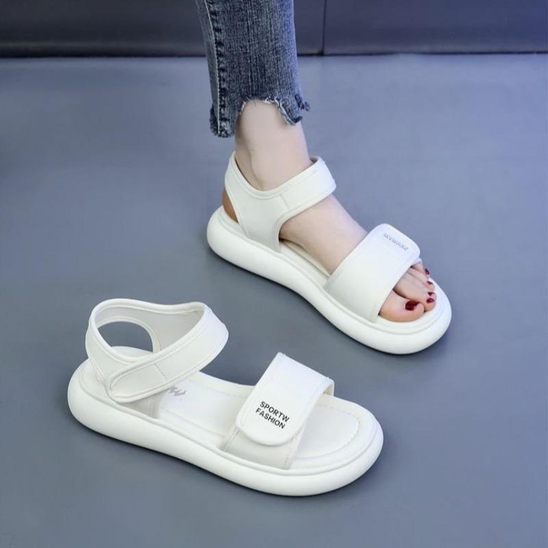 Fashion Fashion Women Sandals Hook & Loop Flats Beach Shoes Outdoor Breathable Simple Woman Casual Sports Shoes Versatile Zapatos Mujer