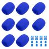 Uxcell 8-Piece Set Microphone Cover, Foam Windproof Cover, 1.34-inch Microphone with Silicone Ring and Anti-Tip Bottom Sleeve Holder, for Karaoke,