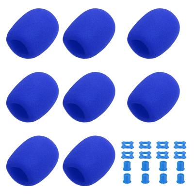 Uxcell 8-Piece Set Microphone Cover, Foam Windproof Cover, 1.34-inch Microphone with Silicone Ring and Anti-Tip Bottom Sleeve Holder, for Karaoke,