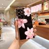 Luxury Plating Phone Case For Samsung Galaxy Note 10 20 Lite S24 S23 S22 S21 S20 Ultra FE Plus 5G Pink Lotus Silicone Soft Cover
