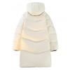 Men Women Winter Down Jacket 90% White Duck Hooded Mid-Length Loose Fit Warm Coat Cold Weather