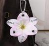 Creative Simulation Flower Bag Pendant Exquisite Phalaenopsis Orchid Lily Keychain Backpack Decoration Accessories Gifts
