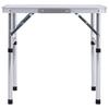 Foldable Camping Table White Aluminum 60 x 45 cm
