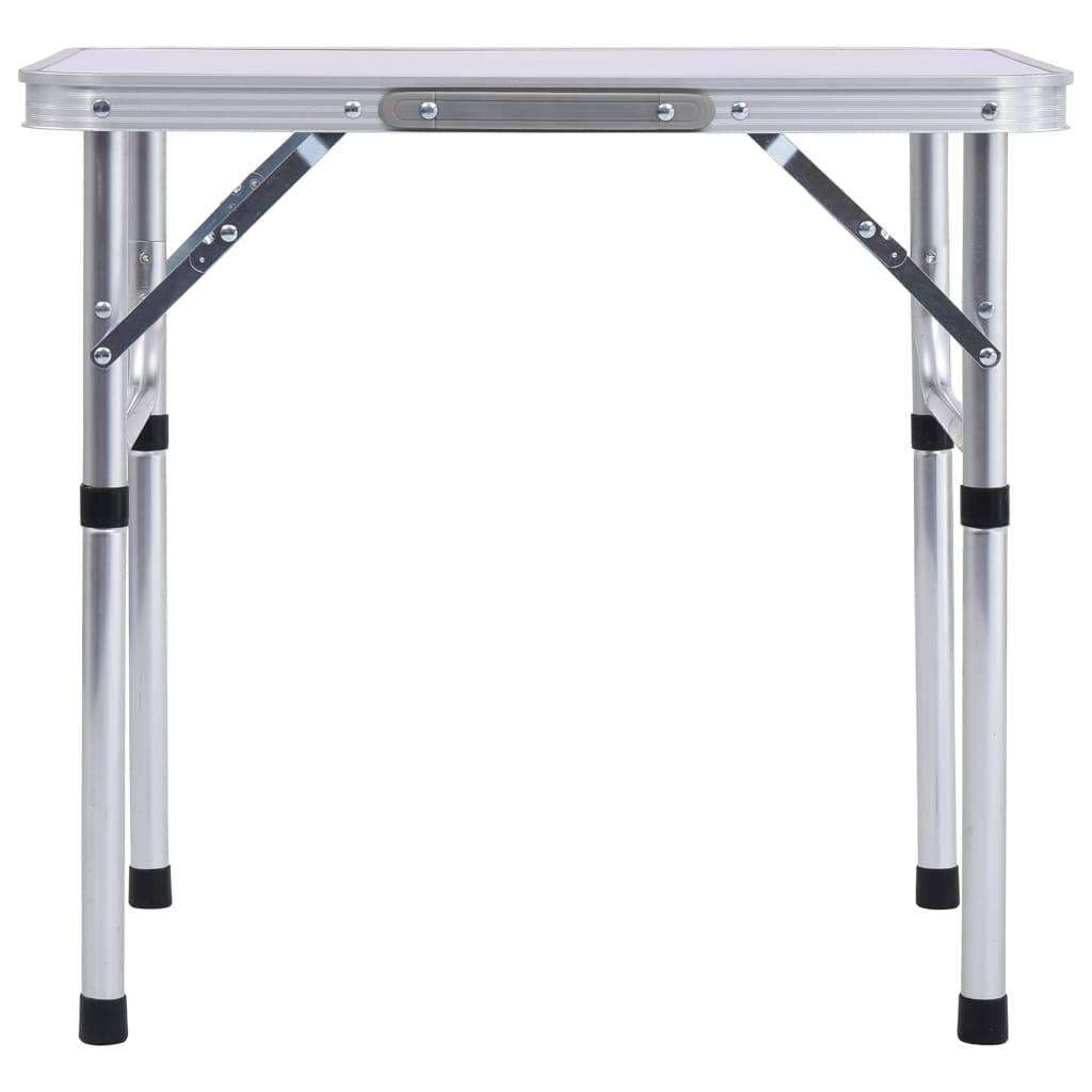 Foldable Camping Table White Aluminum 60 x 45 cm