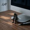 Unique Resin Sculptures for Table 3D Printed Contemplative Warrior Figurine Seated Edge Sitting Statue Gifts Men Desk Accessories Desktop
