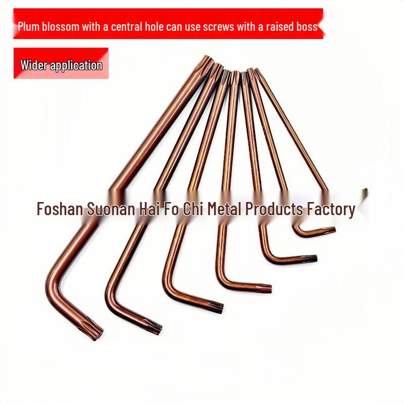 Star-shaped L-shaped S2 Steel Torx Allen Wrench with Anti-Theft Hole, Extended Sizes T10, T20, T25, T30
