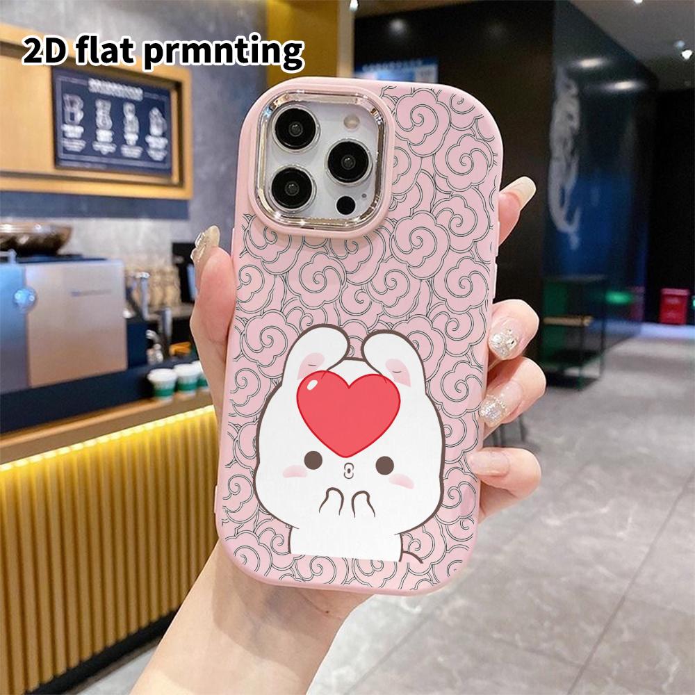 Phone Case: 2D Flat Design Suitable for iPhone 18 17 16 15 14 13 Pro Protective Case, Couple Style, Red Heart On Top, Christmas and Halloween Gift