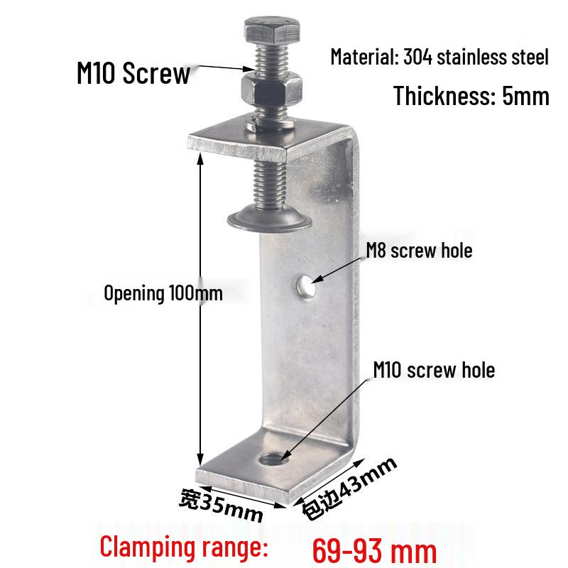 304 Stainless Steel U-Shaped Tiger Pipe Clamp Fastening Clip