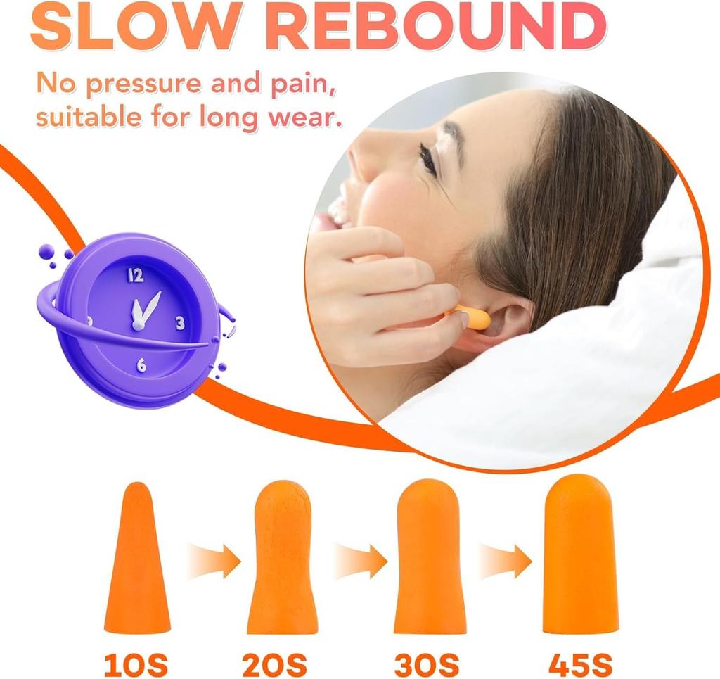 Premium Soft Foam Ear Plugs for Sleeping Noise Cancelling Hearing Protection Earplugs for Shooting Range Concerts Work Travel