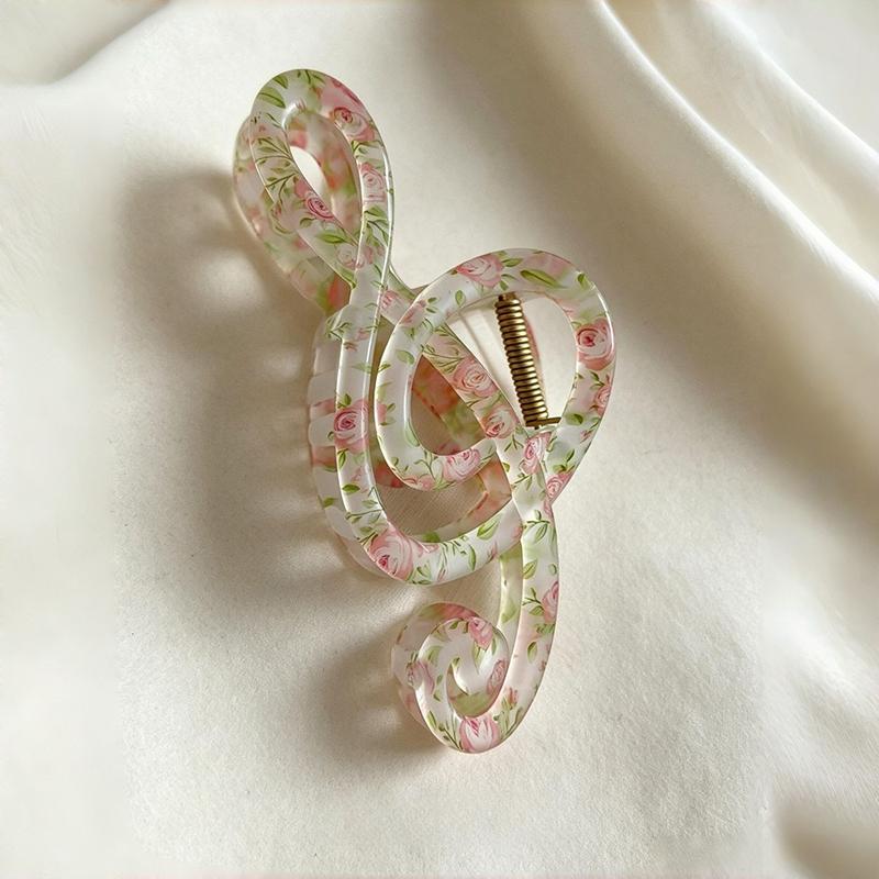 Fashion Leopard Mobius Strip Shape Hair Claw Clip For Women Large Size Barrettes Musical Note Hairpin Ponytail Hair Accessories