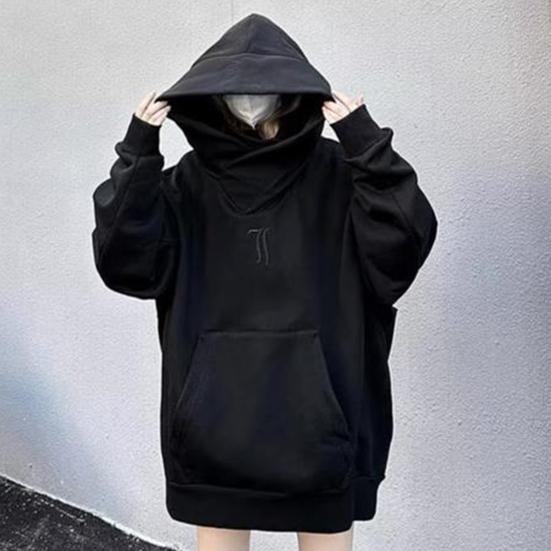 Herre Hettegenser Ensfarget Hette Langermet Pullover Fortykket Kuldebestandig Rullekrave Hip Hop Høst Hettegenser for Dating