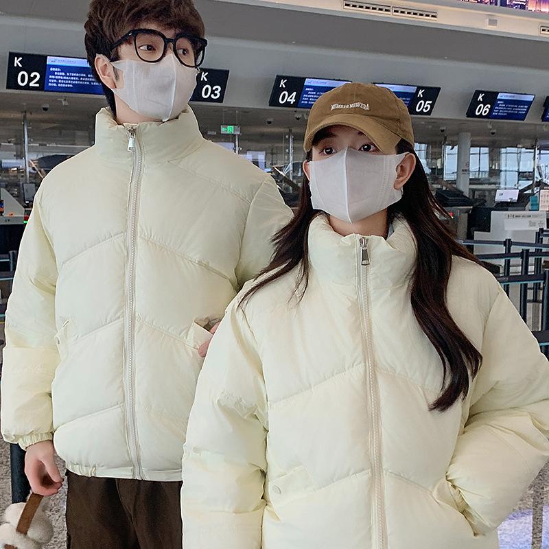 Couples in cotton clothes in winter 2025 thickened and warm high-end bread jacket jacket loose and versatile stand-up collar short padded jacket