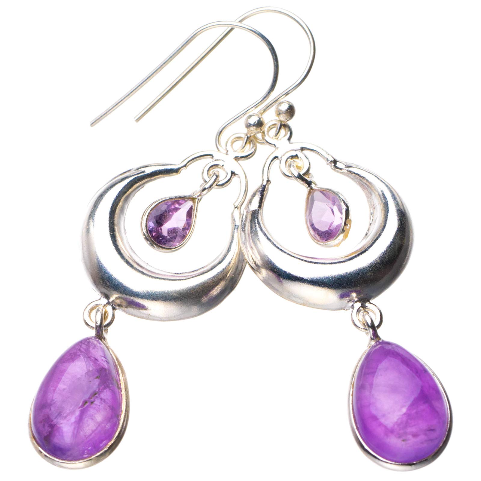 

StarGems® Natural Amethyst Handmade 925 Sterling Silver Earrings 2 D6821