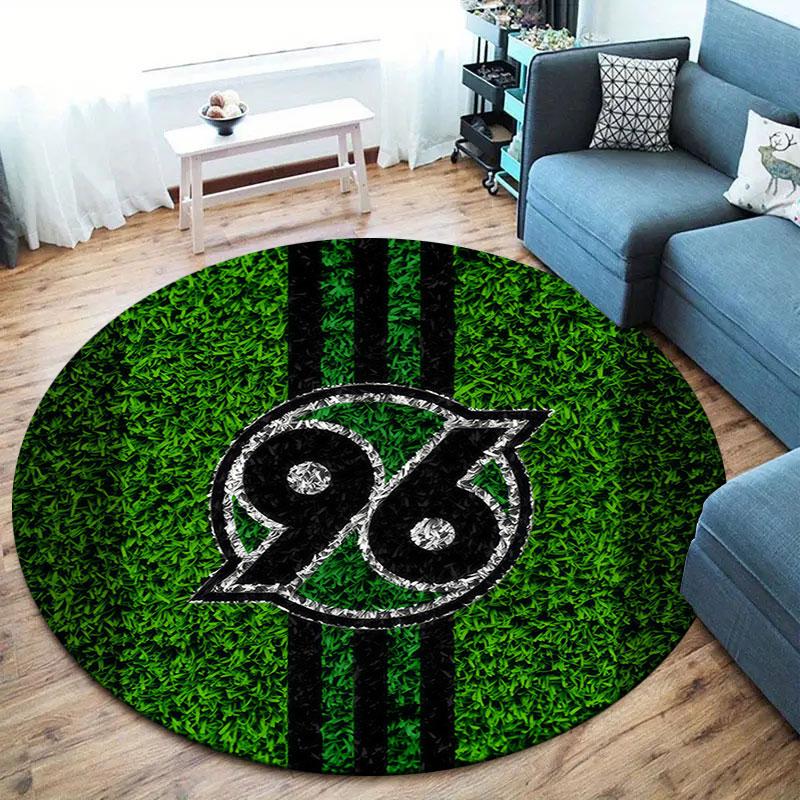 Hannover 96 Round Area Rug,Carpet Rug for Living Room Bedroom Sofa Playroom Decor,Non-slip Floor Mat