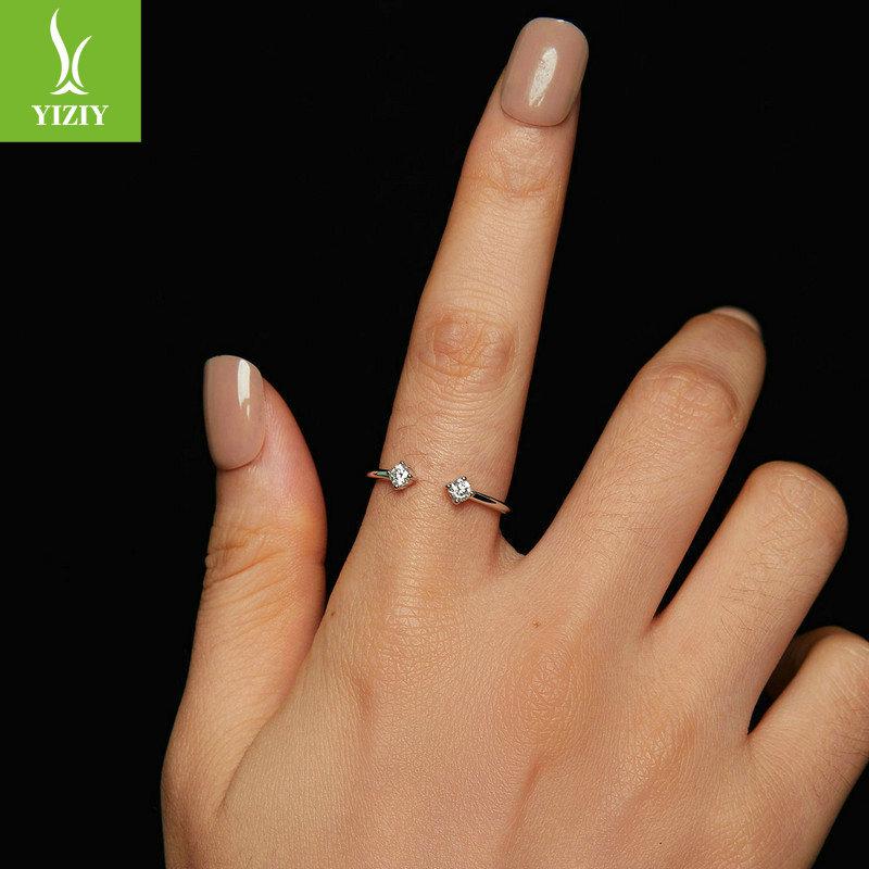 Simple And Exquisite Moissanite Open Ring, Fashionable And Versatile S925 Sterling Silver Ring Can Be Stacked.
