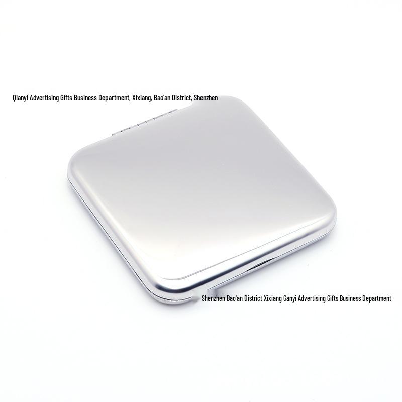 Engravable Stainless Steel Foldable Makeup Mirror - Unbreakable, Portable, Round/Square Design, Compact Size