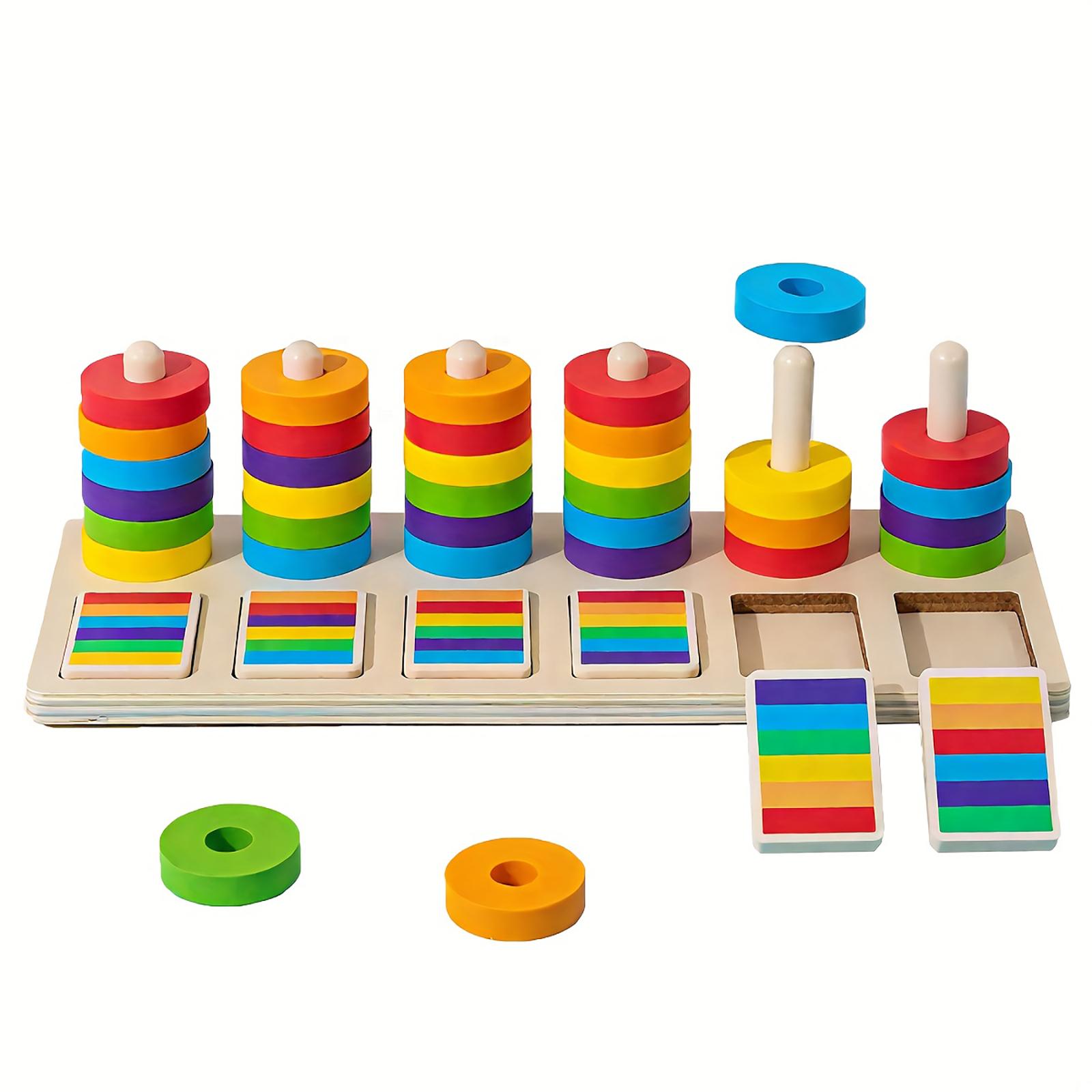 

Color Matching Ring Interactive Learning Toy For Youngsters, Enhances Color Hand Eye Coordination, Fun Educational Activity With Colorful Rings One Size