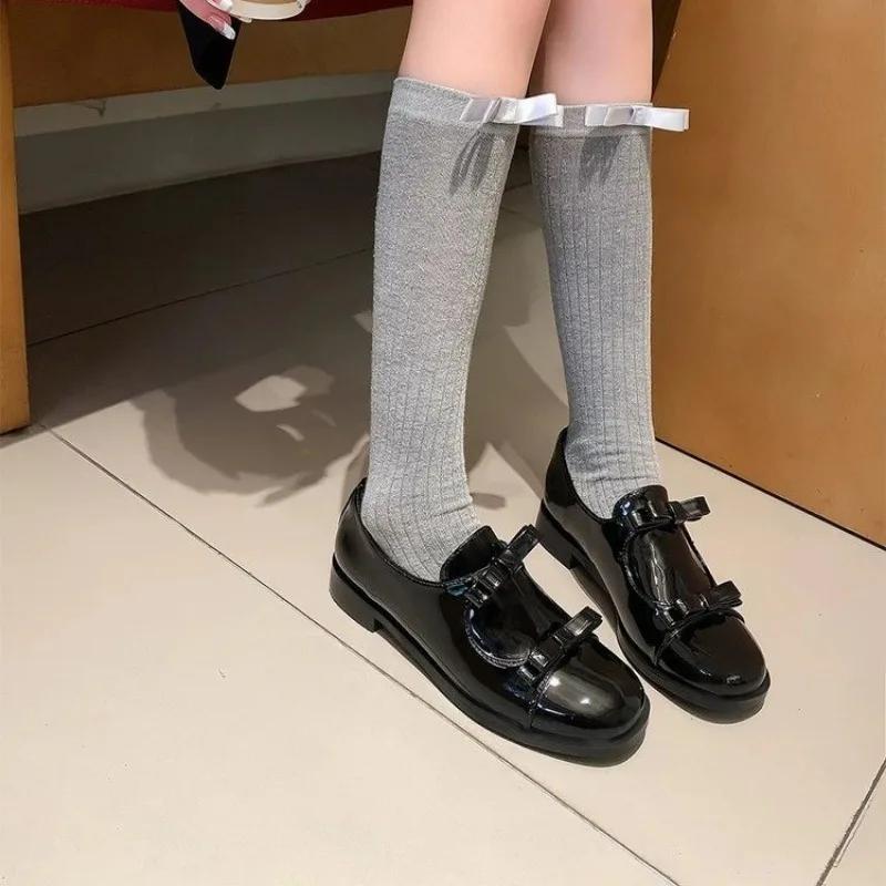 2026Vintage Ankle Buckle  Jane Shoes Women Patent Leather Thick Heels Pumps Woman Japanese Style Platform Uniform Lolita Shoes
