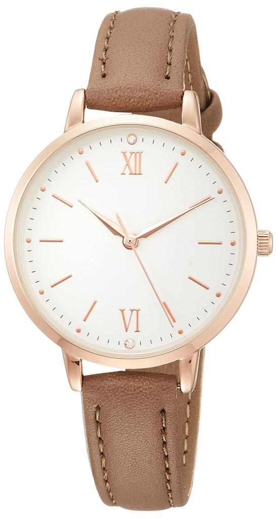 Fieldwork Aves Analog Leather White Watch, Thin, Nickel-Free Strap, Dial, Women's, Gray, ASS148-6