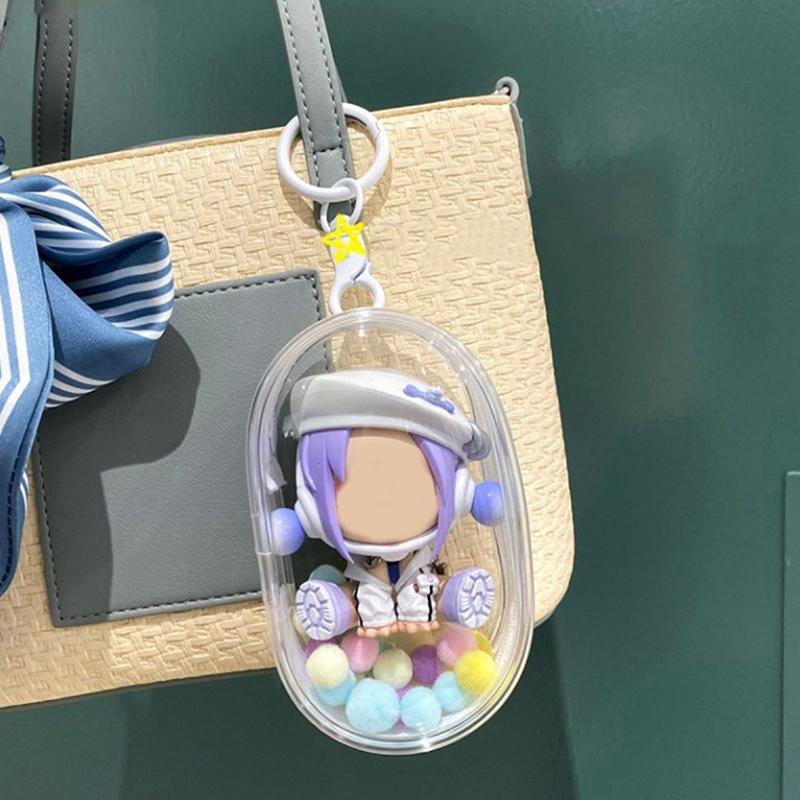 Peluş Bebek Çantası Pvc Şeffaf Pamuk Bebek Şeffaf Ekran Kılıfı Temizle Saklama Kutusu Anime Karikatür Bebekler Için