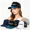 Casquette de baseball à cinq panneaux personnalisée en cuir, daim et mesh, couleurs assorties printemps-été, pour conducteur, respirante, style Trucker pour hommes
