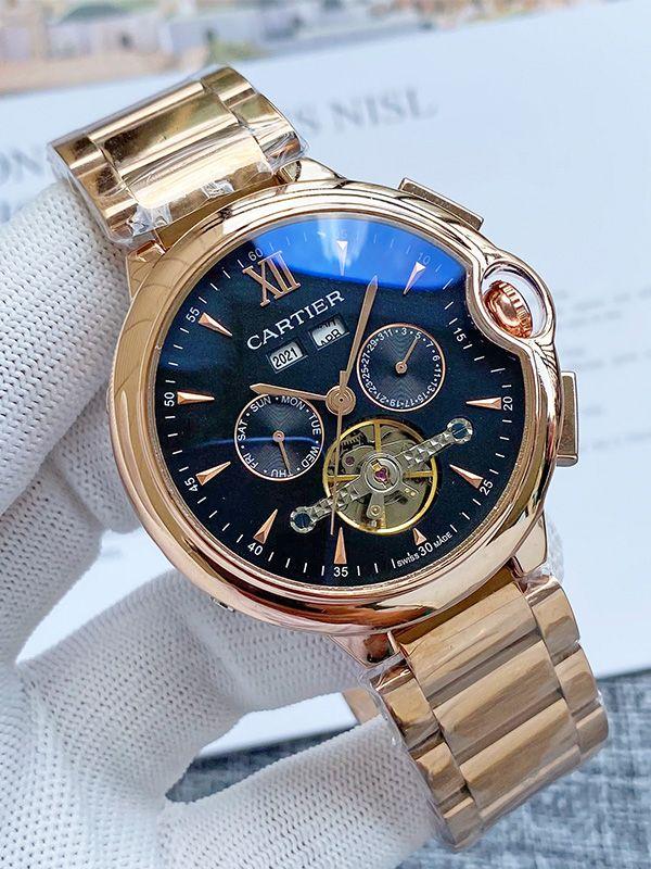 Men's Fashion Executive Watch Automatic Mechanical Watch Leather Strap Watch