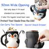 Penguin Ice Cream Pint Holder with Spoon Snack Drawer Reusable Ice Cream Containers Popsicle Holders Beer Can Cup Sleeve