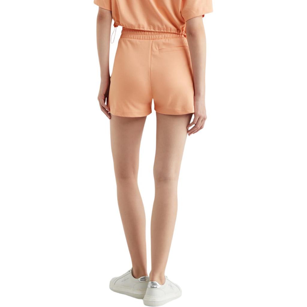 Calvin Klein Solid Color Cool Feel Elastic Waist Pleated Print Loose Casual Shorts Women shorts Light-Orange J223328-TNB