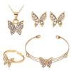 Exquisite Butterfly Jewelry Set: Necklace, Earrings, Ring, and Bracelet - European and American Style