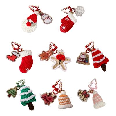 Handgefertigter Weihnachtsmann Schlüsselanhänger Tragbarer Schlüsselanhänger Anhänger Handgestricktes Festliches Accessoire für Weihnachtsbegeisterte