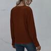 Women's Casual Loose Deep V-neck Shirt Chiffon Pleated Long Sleeve Work Shirt