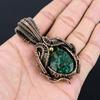 Copper Malachite Gemstone Handmade Jewelry Pure Copper Wire Wrapped Pendant
