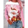 Women's Sweatshirt 3D Prints Christmas Theme Kawaii Graphics long sleeve T-shirt Casual Loose Fit O-Neck Tee Long Sleeve Tops