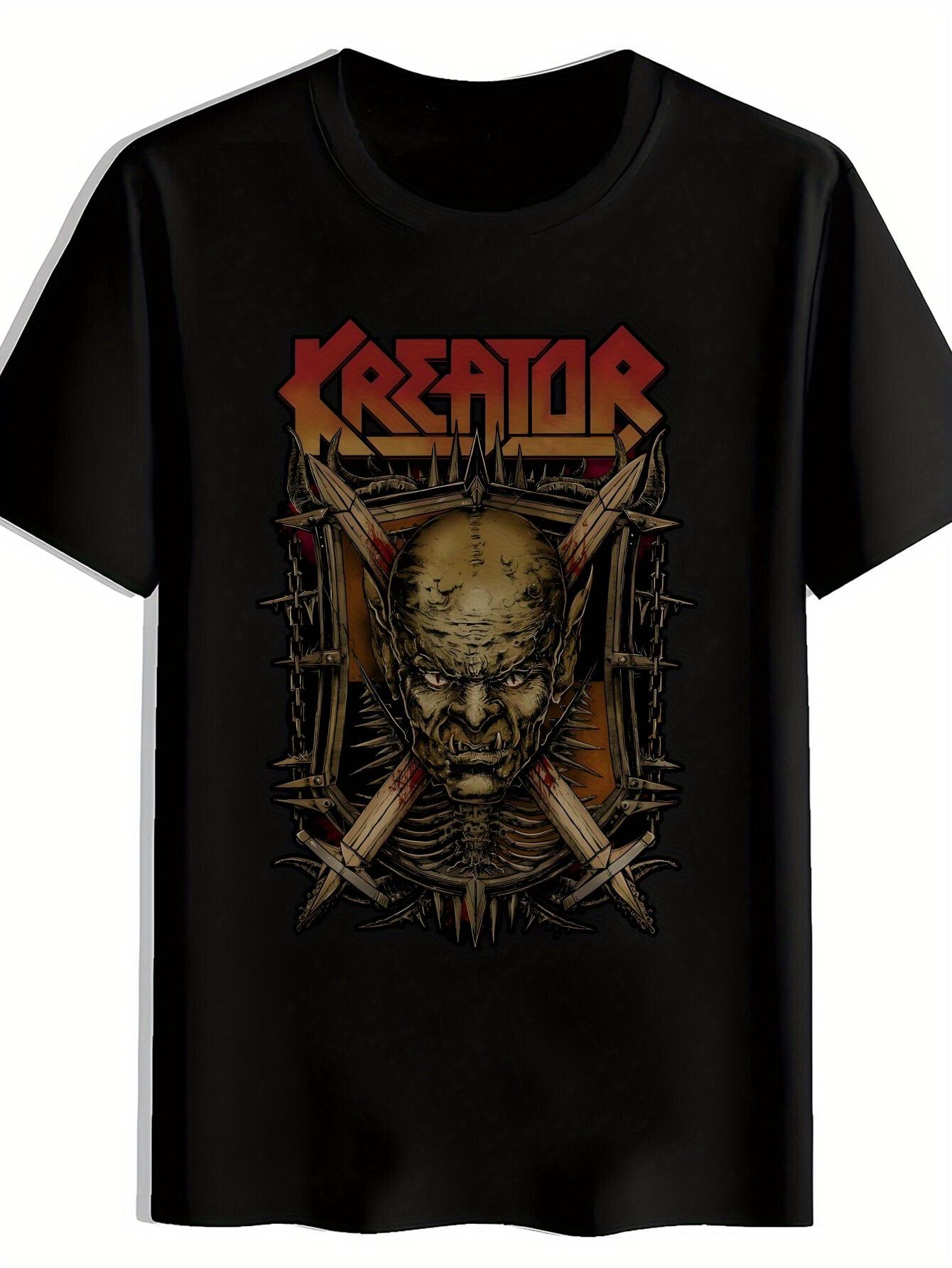 T-shirt Demon Skull Skeleton Print S