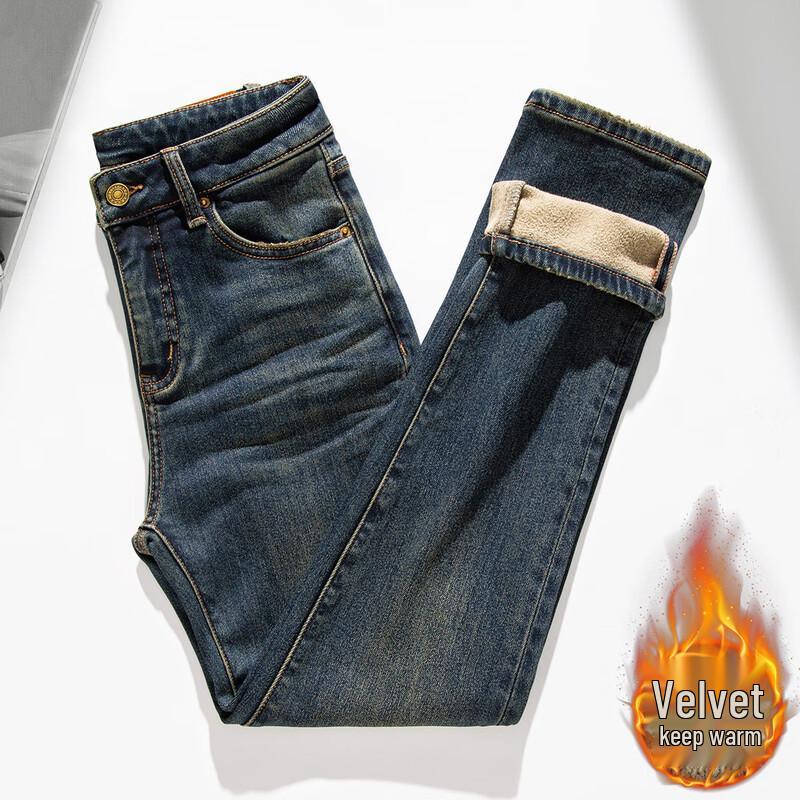 RAIN.CUN Dámské úzké džíny s vysokým pasem a fleecovou podšívkou