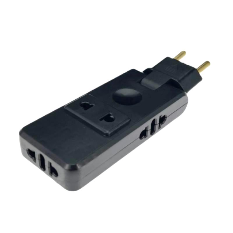 

Розетка с вилкой европейского стандарта, поворотная, электрическая, настенный адаптер, вращающаяся на 180°, 4 в 1, адаптеры для электрических вилок для дома, офиса, путешествий EU Plug чёрный