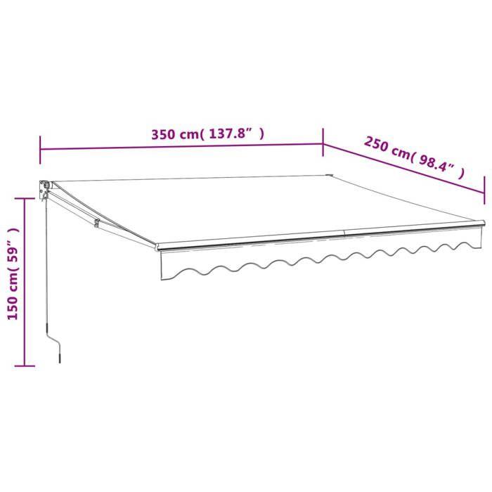 VidaXL Automatic Retractable Awning Anthracite 3.5x2.5 M 3154487