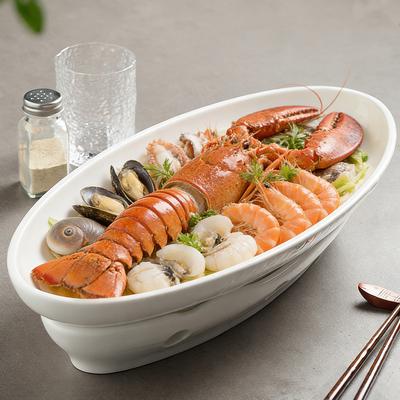 Hotel Tableware Candle Heating Insulation Fish Plate High-End Rice Plate Club Seafood Plate Private House Dish Restaurant Skewers Plate