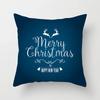 Home decor christmas blue snowflake merry  santa print polyester cushion cover pillowcase funda de almohada