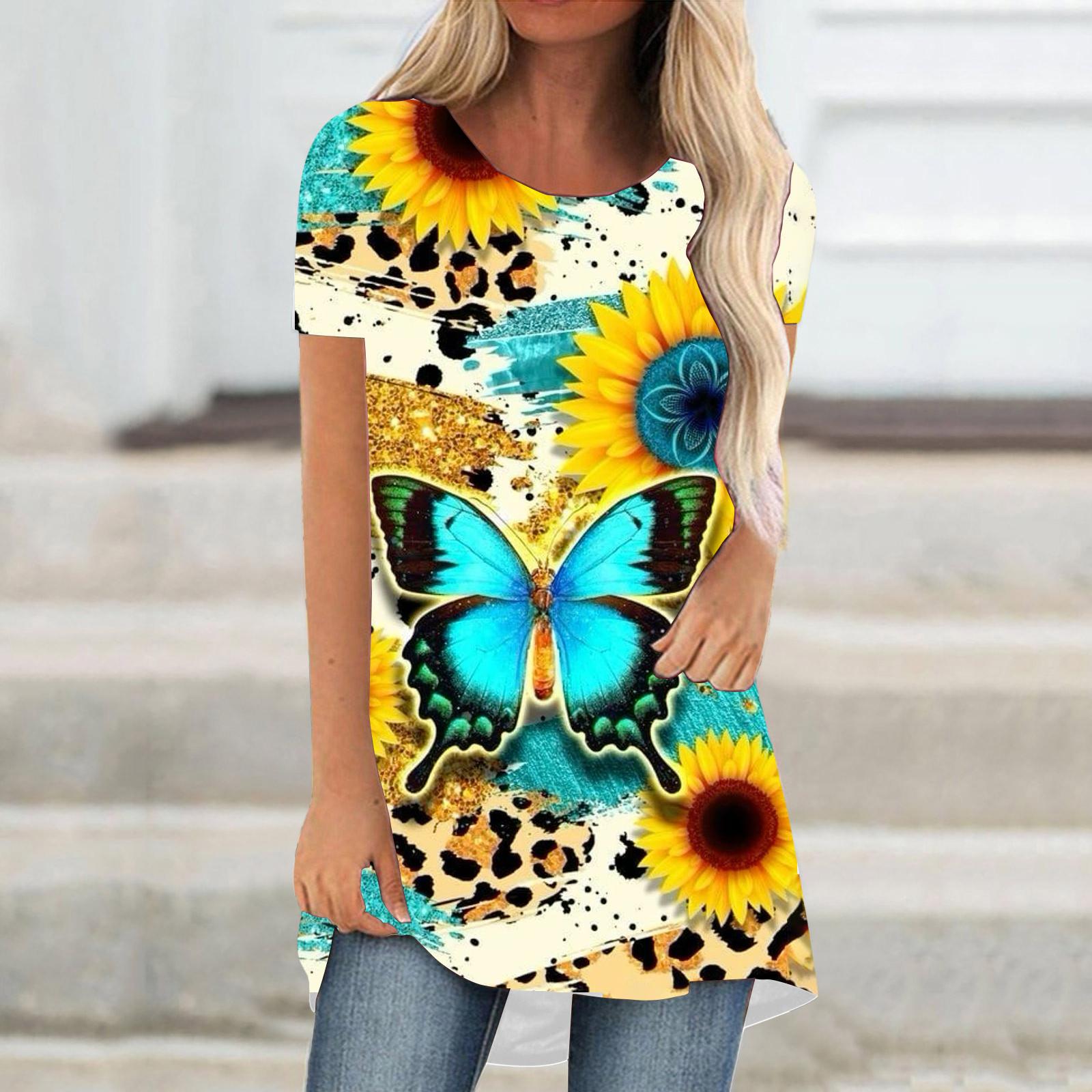 

Fashion Butterfly 3D Print T-Shirts Women Casual Short Sleeve T Shirt Streetwear Oversized Tunic Y2K Top Tees Woman Clothing XL